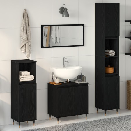 3 Piece Bathroom Furniture Set Black Oak High Quality Wood by , Bathroom furniture - Ref: Foro24-3333098, Price: 197,58 €, Di...