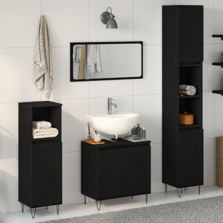Conjunto de Muebles de Baño de 3 Piezas Roble Negro Madera de Calidad | Foro24.es | Tu tienda online para hogar, jardín y más Foro24.es