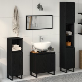 3-Piece Bathroom Furniture Set in Engineered Wood Black Oak Color by , Bathroom furniture - Ref: Foro24-3333100, Price: 200,0...