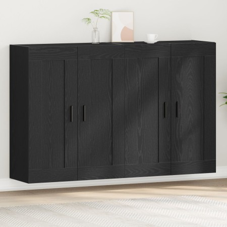 Cabinets Hung 2 Pcs Black Oak Engineered Wood by , Sideboards - Ref: Foro24-3333106, Price: 159,33 €, Discount: %