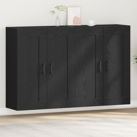 Wall Mounted Cabinets 2 pcs Black Oak Crafted Wood by , Sideboards - Ref: Foro24-3333107, Price: 169,98 €, Discount: %