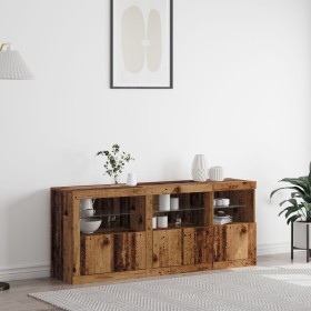 Sideboard mit LED-Leuchten Altes Holz 162x37x67 cm Ingenieurholz von , Sideboards - Ref: Foro24-3333110, Preis: 179,15 €, Rab...