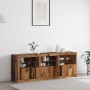 Sideboard with LED Lights Aged Wood 181.5x37x67 cm Engineered Wood by , Sideboards - Ref: Foro24-3333111, Price: 192,28 €, Di...