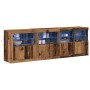 Sideboard with LED Lights Old Wood 202x37x67 cm by , Sideboards - Ref: Foro24-3333112, Price: 211,23 €, Discount: %