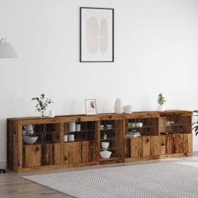 Sideboard with LED lights Old Wood 283x37x67 cm Engineered wood by , Sideboards - Ref: Foro24-3333114, Price: 311,12 €, Disco...