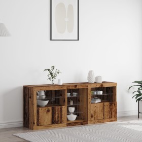 Aparador con luces LED Madera vieja 162x37x67 cm Madera de ingeniería de , Aparadores - Ref: Foro24-3333115, Precio: 185,88 €...
