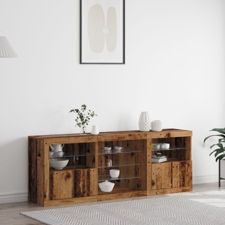 Aparador con luces LED Madera vieja 181,5x37x67 cm Madera recuperada de , Aparadores - Ref: Foro24-3333116, Precio: 196,79 €,...