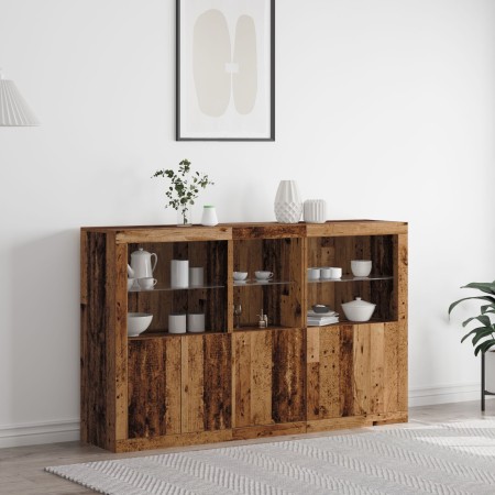 Buffet mit LED-Leuchten Altholz 162x37x100 cm Technisches Holz von , Sideboards - Ref: Foro24-3333122, Preis: 243,28 €, Rabat...