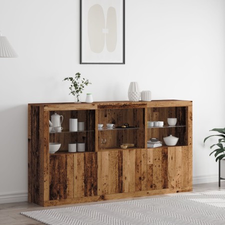 Zusatzmöbel mit LED-Leuchten Altholz 181,5x37x100 cm Behandeltes Holz von , Sideboards - Ref: Foro24-3333123, Preis: 258,48 €...