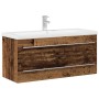 Mueble de Lavabo de Baño con Lavabo Integrado Madera Envejecida Madera Ingenierizada de , Tocadores de baño - Ref: Foro24-333...