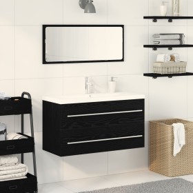 Bathroom Sink Cabinet with Built-in Sink Black Oak Worked Wood by , bathroom vanities - Ref: Foro24-3333131, Price: 365,31 €,...