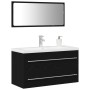 Armario de Lavabo para Baño con Lavabo Incorporado Roble Negro Madera Trabajada de , Tocadores de baño - Ref: Foro24-3333131,...