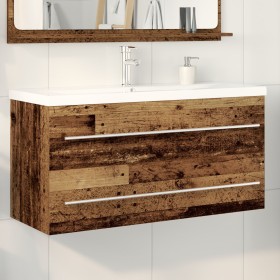 Badwaschtischmöbel mit integriertem Waschbecken, Recyclingholz, verarbeitetes Holz von , Badezimmerwaschtische - Ref: Foro24-...