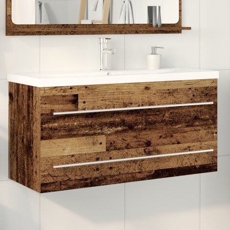 Badwaschtischmöbel mit integriertem Waschbecken, Recyclingholz, verarbeitetes Holz von , Badezimmerwaschtische - Ref: Foro24-...