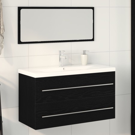 Bathroom Sink Cabinet with Built-in Sink Black Oak Crafted Wood by , bathroom vanities - Ref: Foro24-3333134, Price: 286,43 €...