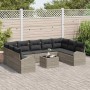Conjunto de sofá de jardín 10 pcs Gris claro Poliratán