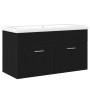 Armario de Fregadero de Baño con Lavabo Integrado Roble Negro Madera Elaborada de , Muebles de baño - Ref: Foro24-3333138, Pr...
