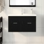 Bathroom sink cabinet with integrated sink Black Oak Wood by , Bathroom furniture - Ref: Foro24-3333139, Price: 200,64 €, Dis...