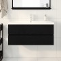 Washbasin cabinet with integrated washbasin in black oak and engineered wood by , bathroom vanities - Ref: Foro24-3333145, Pr...