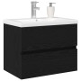 Spülenschrank mit integrierter Schüssel Schwarze Eiche MDF, Spülenschrank Schwarze Eiche 60x38,5x45 cm MDF von , Badezimmerwa...