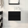Spülenschrank mit integrierter Schüssel Schwarze Eiche MDF, Spülenschrank Schwarze Eiche 60x38,5x45 cm MDF von , Badezimmerwa...