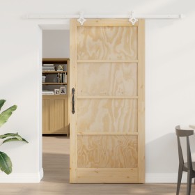 Sliding Door with Hardware Set 93x202 cm Solid Pine Wood, Interior Door by , Doors for the home - Ref: Foro24-3333598, Price:...