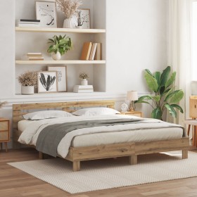Bettgestell aus technischer Eiche 180 x 200 cm von , Betten und Lattenroste - Ref: Foro24-3333937, Preis: 122,83 €, Rabatt: %