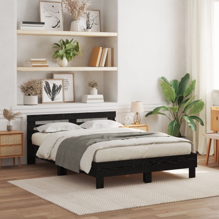 Bettgestell aus schwarzer Eiche Eiche Eiche aus massivem Kiefernholz | Foro24.es | Tu tienda online para hogar, jardín y más Foro24.es