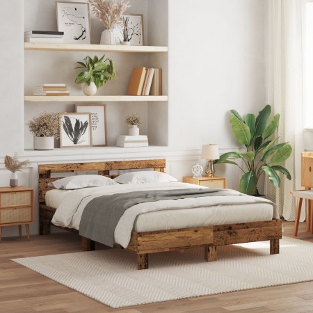 Bed Frame of Recycled Wood 150 x 200 cm by , Beds and slatted bases - Ref: Foro24-3333942, Price: 113,57 €, Discount: %