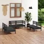 6-piece solid pine wood garden furniture set in black color. by vidaXL, Garden sets - Ref: Foro24-3082556, Price: 313,54 €, D...