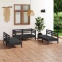 Gartenmöbelset 6-teilig aus massivem Kiefernholz schwarz von vidaXL, Gartensets - Ref: Foro24-3082556, Preis: 322,08 €, Rabat...