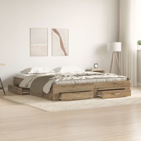 Cama con cajones madera de ingeniería roble artisan 180x200 cm von , Betten und Lattenroste - Ref: Foro24-3333961, Preis: 200...