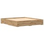 Bed with drawers engineered oak artisan 180x200 cm by , Beds and slatted bases - Ref: Foro24-3333961, Price: 200,05 €, Discou...