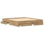 Bed with drawers engineered oak artisan 180x200 cm by , Beds and slatted bases - Ref: Foro24-3333961, Price: 200,05 €, Discou...