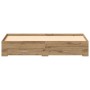 Bed with drawers engineered oak artisan 180x200 cm by , Beds and slatted bases - Ref: Foro24-3333961, Price: 200,05 €, Discou...