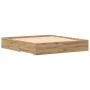 Bed with drawers engineered oak artisan 180x200 cm by , Beds and slatted bases - Ref: Foro24-3333961, Price: 200,05 €, Discou...
