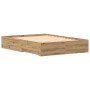 Artisan Oak Bed Frame with Drawers Crafted Wood by , Beds and slatted bases - Ref: Foro24-3333964, Price: 185,74 €, Discount: %