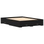 Bed Frame with Drawers Black Oak Elaborated Wood by , Beds and slatted bases - Ref: Foro24-3333965, Price: 197,40 €, Discount: %