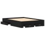 Bed Frame with Drawers Black Oak Elaborated Wood by , Beds and slatted bases - Ref: Foro24-3333965, Price: 197,40 €, Discount: %
