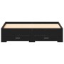 Bed Frame with Drawers Black Oak Elaborated Wood by , Beds and slatted bases - Ref: Foro24-3333965, Price: 197,40 €, Discount: %