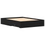 Bed Frame with Drawers Black Oak Elaborated Wood by , Beds and slatted bases - Ref: Foro24-3333965, Price: 197,40 €, Discount: %