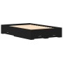 Bed with drawers engineered wood black oak 120x200 cm by , Beds and slatted bases - Ref: Foro24-3333971, Price: 184,53 €, Dis...