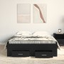 Bed with drawers engineered wood black oak 120x200 cm by , Beds and slatted bases - Ref: Foro24-3333971, Price: 184,53 €, Dis...