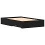Bed with drawers engineered wood black oak 120x200 cm by , Beds and slatted bases - Ref: Foro24-3333971, Price: 184,53 €, Dis...
