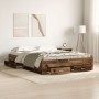 Bed with drawers aged engineered wood 135x190 cm by , Beds and slatted bases - Ref: Foro24-3333975, Price: 194,53 €, Discount: %