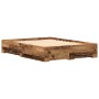 Bed with drawers aged engineered wood 135x190 cm by , Beds and slatted bases - Ref: Foro24-3333975, Price: 194,53 €, Discount: %