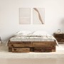 Bed with drawers aged engineered wood 135x190 cm by , Beds and slatted bases - Ref: Foro24-3333975, Price: 194,53 €, Discount: %