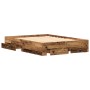 Bed with drawers aged engineered wood 135x190 cm by , Beds and slatted bases - Ref: Foro24-3333975, Price: 194,53 €, Discount: %