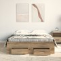 Bed with drawers engineered oak artisan 120x190 cm by , Beds and slatted bases - Ref: Foro24-3333979, Price: 188,31 €, Discou...