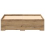 Bed with drawers engineered oak artisan 120x190 cm by , Beds and slatted bases - Ref: Foro24-3333979, Price: 188,31 €, Discou...